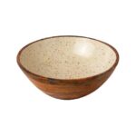 PRESTIGE WOOD MANGO ENAMEL COATING BOWL 30X10CM WHITE GOLD SPOTS GTSA