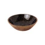 PRESTIGE WOOD MANGO ENAMEL COATING BOWL 25X8CM BLACK GOLD SPOTS GTSA