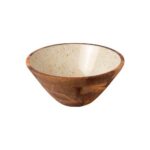 PRESTIGE WOOD MANGO ENAMEL COATING BOWL 30X12CM WHITE GOLD SPOTS GTSA