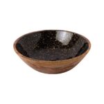 PRESTIGE WOOD MANGO ENAMEL COATING BOWL 35X16CM BLACK GOLD SPOTS GTSA