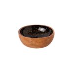 PRESTIGE WOOD MANGO ENAMEL COATING BOWL 10X4CM BLACK GOLD SPOTS GTSA