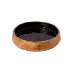 PRESTIGE WOOD MANGO ENAMEL COATING BOWL 30X6CM BLACK GOLD SPOTS GTSA