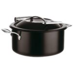 CHAFING DISH CASSEROLE WINDOW ROUND 30.5CM INOX BLACK PADERNO ITALY