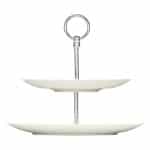 PURITY NOBLE PORCELAIN ETAGERE FLAT COUP DOUDLE 27X25.5CM BAUSCHER - BY ORDER