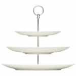 PURITY NOBLE PORCELAIN ETAGERE FLAT COUP THREE TIER 27X32.5CM BAUSCHER - BY ORDER