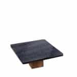 PLATTER SQUARE MARBLE BLACK FOOTED ACACIA STAND 25X11CM ESPIEL