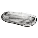 ATLAS GLASS ALABASTER OVAL PLATTER BLACK 27X14CM ESPIEL