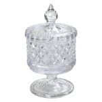 BY ORDER GLASS FOOTED JAR WITH LID 8X13CM ESPIEL