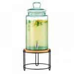 BUFFET SQUILLO GLASS JUICE DISPENSER 7L WITH BASE STEEL BLACK MAT GARIBALDI - DISCONTINUED