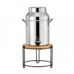 BUFFET SQUILLO MILK INOX DISPENSER 5L WITH BASE STEEL BLACK MAT AND WOOD GARIBALDI