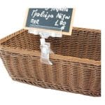 BUFFET LABEL EDGE CLIP W/H ANGLE CARD 10CM CLEAR GARIBALDI