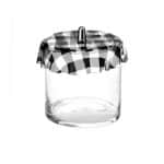 BUFFET CYLINDER JAR WITH GOFRE LID BLACK 15X15CM GARIBALDI