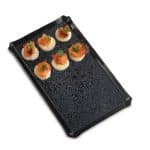 BUFFET ONDA PEEBLE TRAY 18X30CM BLACK 1PC GARIBALDI