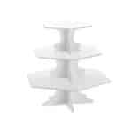 BUFFET CAKE STAND THREE LEVEL 30X30CM WHITE GARIBALDI