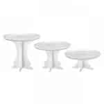 BUFFET CAKE STAND 30CM 3PCS SET WHITE CLOSS 10CM-16CM-22CM GARIBALDI