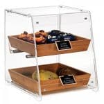 BUFFET SHOW CASE DISPLAY CASHIER WITH TWO BAMBOO TRAYS 35X45X43CM GARIBALDI