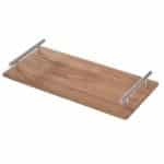 WOOD ACACIA PLATTER 36X16CM WITH INOX HANDLES GTSA