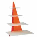 BUFFET PLEXIGLAS DISPLAY 4TIER 39X62CM SQUARE 54X63CM WHITE/ORANGE  MARTELLATO