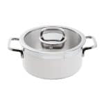 BY ORDER BUFFET SERIES 2300 CASSEROLE POT WHITE WITH GLASS LID 20X10CM 3.1L INOX 18-10 PADERNO ITALY