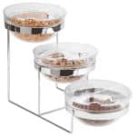 BY ORDER BUFFET STAND CHROME PLATED 61X24X35CM WITH THREE BOWLS AND COVERS PADERNO