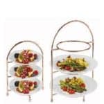 METAL STAND THREE SHELF 3 PLATE 27CM 29X19.5X43CMCM COPPER PLATTED ESPIEL