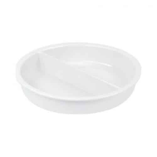BUF-PAD-44355-30.jpg BY ORDER ROUND PORCELAIN INSERT 2 FOOD SECTIONS 33X5.7CM PADERNO - Image 1