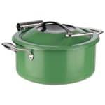 CHAFING DISH CASSEROLE WINDOW ROUND 30.5CM INOX GREEN PADERNO ITALY