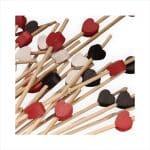 BAMBOO PICK ASSORTED HEART 12CM 1X100