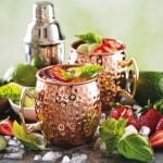 MOSCOW MULE MUG HAMMERED COPPER 50CL GOLD HANDLE PADERNO - Image 2