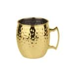 MOSCOW MULE MUG HAMMERED GOLD 50CL GOLD HANDLE PADERNO