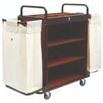 TROLLEY HOUSEKEEPER WOOD METAL FRAME BLACK 3 SHELVES 136X47X112CM GTSA