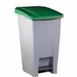 GARBAGE PEDAL BIN WITH WHEELS 60L 38X49X70CM GREEN DENOX SPAIN