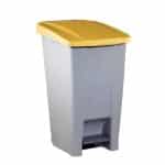 GARBAGE PEDAL BIN WITH WHEELS 60L 38X49X70CM YELLOW DENOX SPAIN