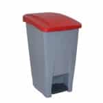 GARBAGE PEDAL BIN WITH WHEELS 60L 38X49X70CM RED DENOX SPAIN