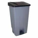GARBAGE PEDAL BIN WITH WHEELS 120L 51X42.5X87.5CM BLACK SPAIN