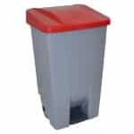 GARBAGE PEDAL BIN WITH WHEELS 80L 49X41.5X73.5CM RED DENOX SPAIN