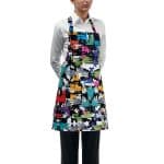 APRON MEDIUM GRAPHIC MIX BUTTON 70X70CM 65-35 ITALY
