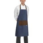 ROCK APRON WITH POCKET AND BUTTON JEANS-BROWN 90X70CM
