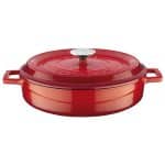 CAST IRON CASSEROLE POT WITH LID 32X9CM RED PADERNO