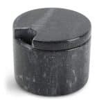 MARBLE POT WITH LID 7.5X5.5CM BLACK CHIC