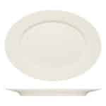 PURITY NOBLE PORCELAIN PLATTER OVAL WITH RIM 38X28CM BAUSCHER