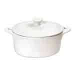 BY ORDER - SIDERS IVORY PORCELAIN CASSEROLE POT WITH LID 16X10X8.5CM 34CL ESPIEL