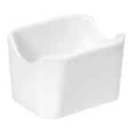 BY ORDER - SIDERS WHITE PORCELAIN SUGAR PACK POT 8.5X7X6CM ESPIEL