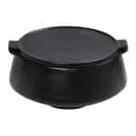 MIANMAR STONEWARE BOWL POT WITH LID 10.5X9CM BLACK ESPIEL
