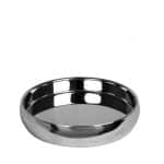 SILVER ROUND DEEP TRAY DOUBLE WALL 37X6.5CM ESPIEL