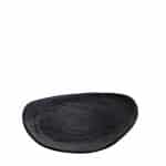 MELAMINE DISH WAVY OVAL 26X24CM BLACK MAT ESPIEL