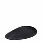 MELAMINE PLATER WAVY OVAL 23X36CM BLACK MAT ESPIEL