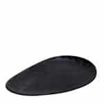 MELAMINE BOWL WAVY OVAL 40X28CM BLACK MAT ESPIEL