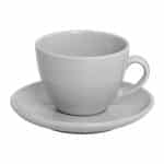 ESSENTIALS PORCELAIN CUP AND SAUCER 35CL GREY ESPIEL