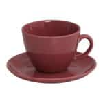 ESSENTIALS PORCELAIN CUP AND SAUCER 35CL POMEGRANATE ESPIEL
